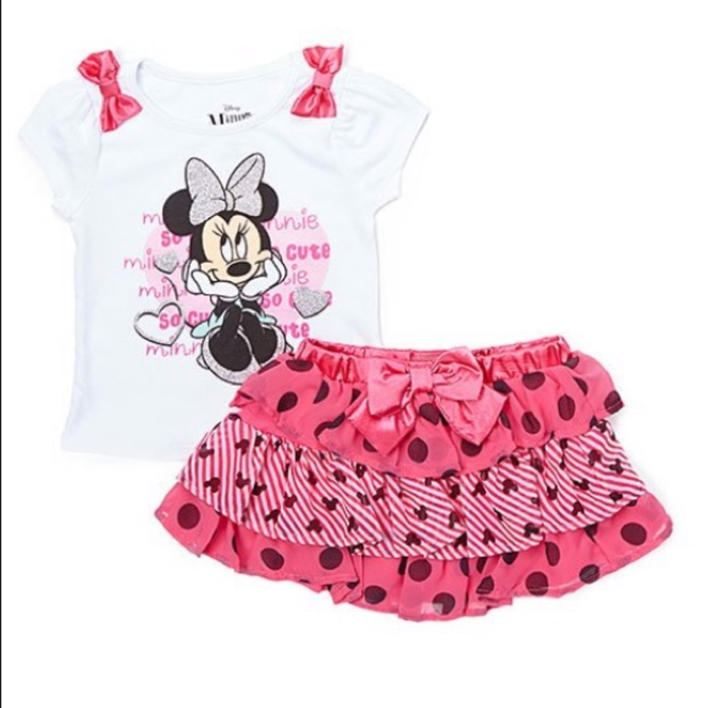NWT! DISNEY T SHIRT AND RUFFLE SKIRT SET